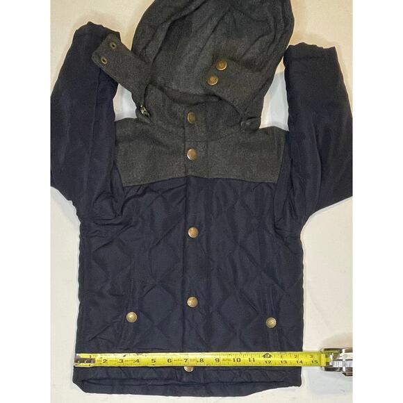 London Fog 3T Boys Quilted Winter Jacket Removable Hood Navy Blue Toddler Coat - Picture 5 of 10